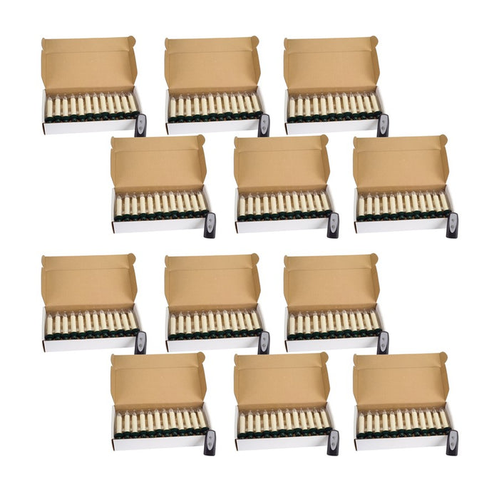 Melrose LED Clip on Tree Taper Candles/Remote, Set of 12, White - 65440DS