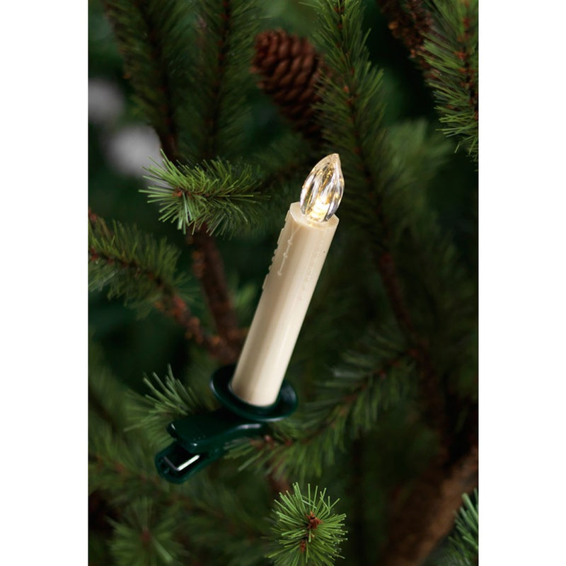 Melrose LED Clip on Tree Taper Candles/Remote, Set of 12, White