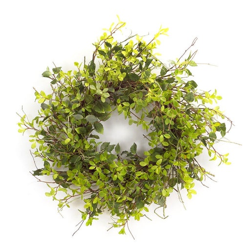 Melrose Oversized Mixed Foliage Twig Wreath 30"D, Green
