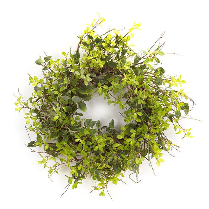 Melrose Oversized Mixed Foliage Twig Wreath 30"D, Green