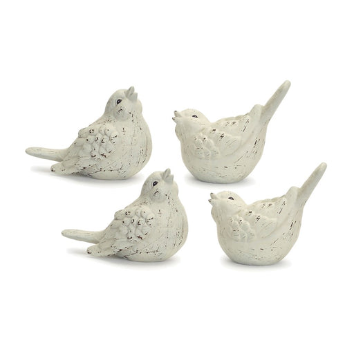 Melrose Ivory Terra Cotta Bird Figurine, Set of 4, Beige/Brown - 66321DS