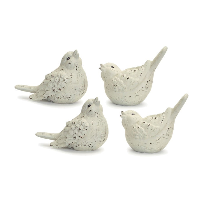 Melrose Ivory Terra Cotta Bird Figurine, Set of 4, Beige/Brown - 66321DS