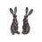 Melrose Brown Long Ear Rabbit Statue (Set of 2), Brown - 66351DS