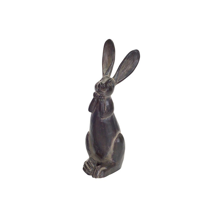Melrose International Brown Long Ear Rabbit Statue, Set of 2