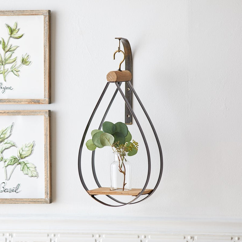 Melrose Hanging Bottle Vase, Teardrop Frame (Set of 2), Natural/Black