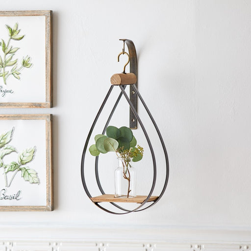 Melrose Hanging Bottle Vase, Teardrop Frame (Set of 2), Natural/Black