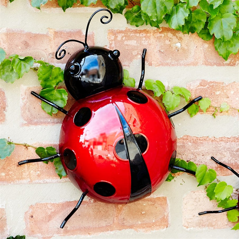 Melrose International Metal Lady Bug Garden Decor, Set of 6, Red/Black