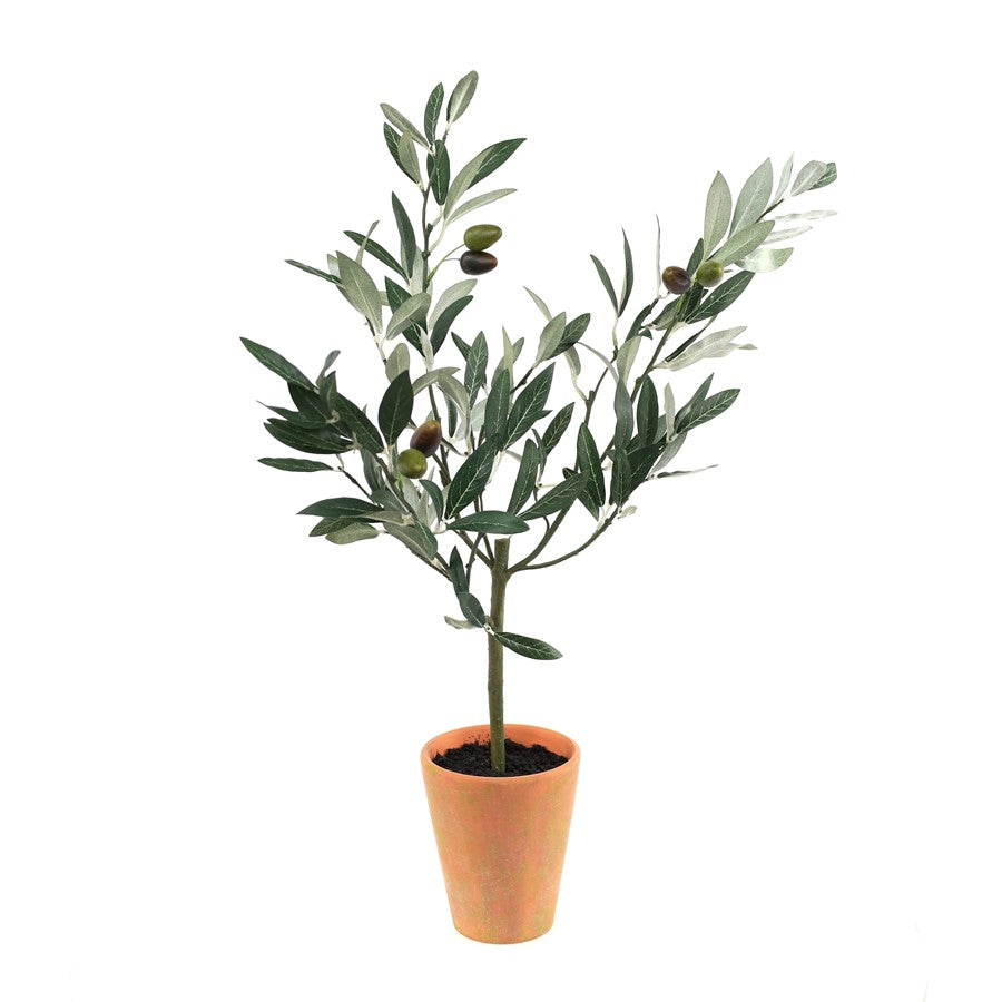 Melrose International Potted Olive Tree Topiary 22"H, Green - 67429DS