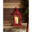 Melrose Antique Style Red Metal Lantern, Set of 2, Red/CleaRed