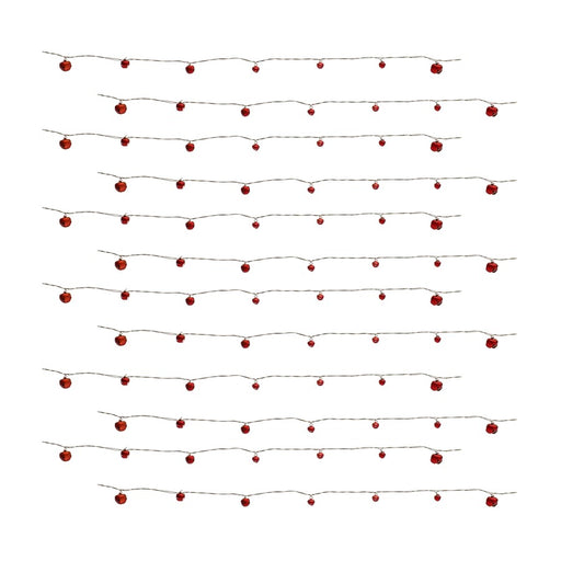 Melrose International Sleigh Bell Twine Strand, Set of 12, Red/Brown - 68944DS