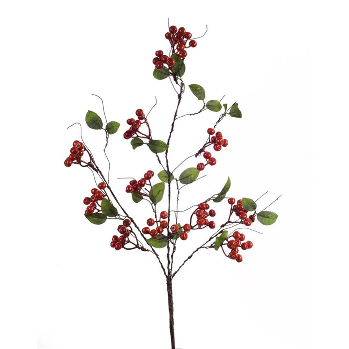 Melrose International Boxwood Berry Twig Spray, Set of 12, Red/Brown
