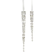 Melrose International Jewel Icicle Drop Ornament, Set of 12, Silver - 69185DS