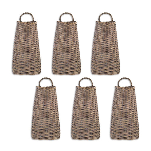 Melrose International Woven Willow Wall Basket, Set of 6 - 69387DS