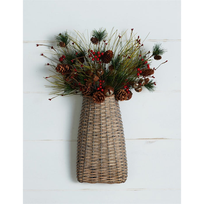 Melrose International Woven Willow Wall Basket, Set of 6