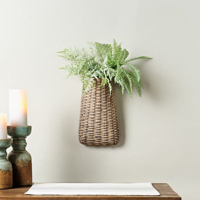 Melrose International Woven Willow Wall Basket, Set of 6, Brown