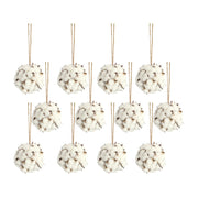 Melrose International Cotton Orb/Twine Hanger, Set of 12, White/Brown - 69420DS