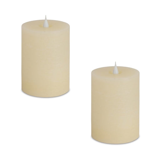 Melrose Simplux Designer LED Candle with Remote, Set of 2, Beige - 69461DS
