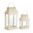 Melrose Ivory Metal Lantern/Embellished Lid, Set of 2, Beige/CleaRed - 69621DS