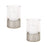 Melrose Hurricane Candle Holder/Honeycomb, Set of 2, Grey/CleaRed - 69637DS