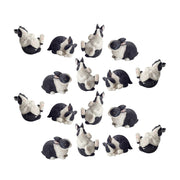 Melrose International Black/White Playful Rabbit Figurine, Set of 16 - 70022DS