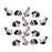 Melrose International Black/White Playful Rabbit Figurine, Set of 16 - 70022DS
