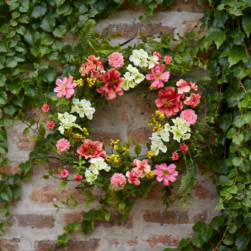 Melrose International Cosmos Berry Wreath 27"D, Multi