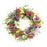 Melrose International Mixed Floral Wreath 24"D, Green/Pink