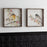 Melrose Wood Framed Watercolor Bird Plaque, Set of 2, Brown/White