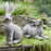 Melrose Weathered Stone Garden Rabbit Figurine, Set of 2, Grey/Brown