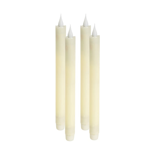 Melrose LED Wax Taper Candle/Moving Flame, Set of 4, Beige - 70570DS