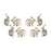 Melrose International Rabbit Figurine, Set of 2, White/Brown - 70578DS