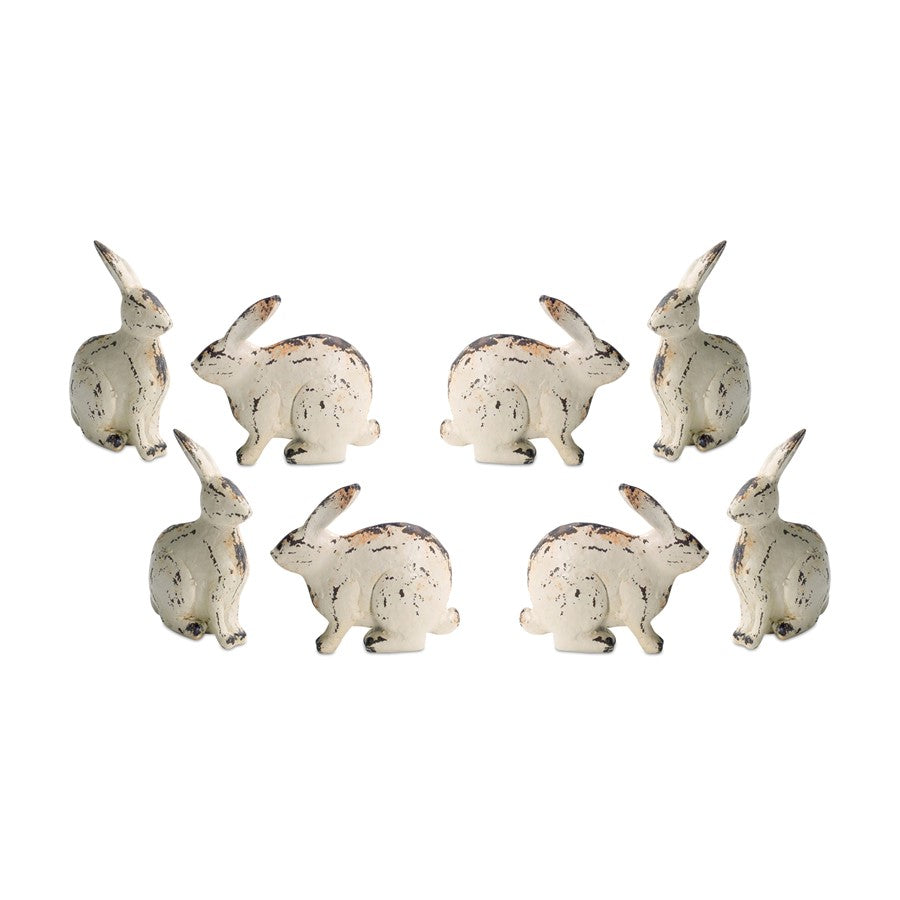 Melrose International Rabbit Figurine, Set of 2, White/Brown - 70578DS