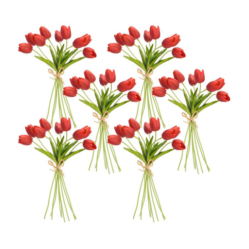 Melrose International Spring Red Tulip Bundle, Set of 6 - 70668DS