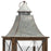 Melrose Rustic Wood Lantern/Galvanized Metal Lid, Set of 2, Brown/Grey