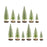 Melrose Mini Bottle Brush Holiday Tree/Snowy Accent, Set of 12, Green - 72296DS