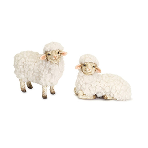 Melrose International Happy Tabletop Sheep Figurine, Set of 8, White