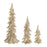 Melrose International Shimmer Tabletop Holiday Tree, Set of 3, Gold - 72633DS