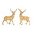 Melrose International Holiday Deer Figurine/Gold, Set of 2, Gold - 72658DS