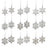 Melrose Wooden Mini Snowflake Ornament, Set of 18, Brown/White - 73044DS