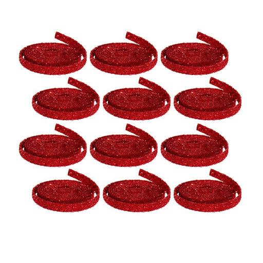 Melrose International Red Glitter Rope Ribbon, Set of 12 Rolls - 73497DS
