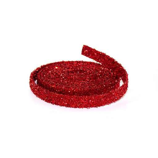 Melrose International Red Glitter Rope Ribbon, Set of 12 Rolls