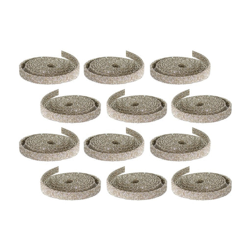 Melrose International Champagne Glitter Rope Ribbon, Set of 12 Rolls - 73499DS