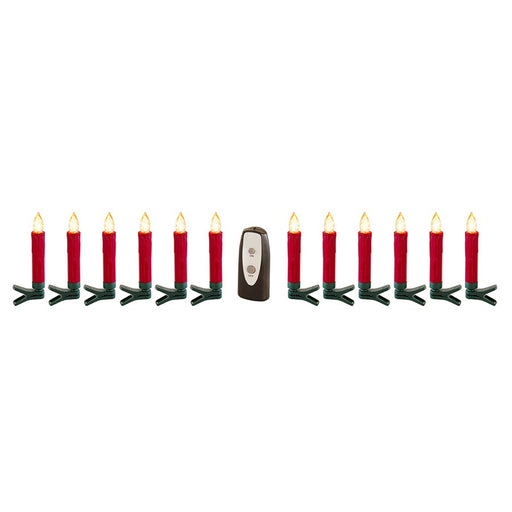 Melrose LED Clip on Taper Candle with Remote, Set of 24, Red/Green