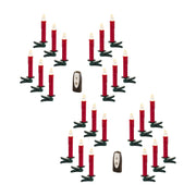 Melrose LED Clip on Taper Candle with Remote, Set of 24, Red - 73649DS