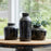 Melrose International Ceramic Vase/Ivory Accent 17.5"H, Black/Beige