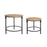 Melrose Natural Wood/Metal Round Table, Set of 2, Brown/Black - 74093DS