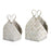 Melrose Woven Metasequoia Wood Basket/Handles, Set of 4, White/Grey