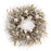 Melrose International Cotton/Leaf Twig Wreath 28"D, Green/White - 74140DS