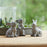 Melrose Washed Stone Garden Rabbit Figurine, Set of 6, Grey/Brown