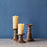 Melrose Traditional Stone Candle Holder, Set of 3, Brown/White
